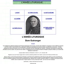 L'ANNÉE LITURGIQUE