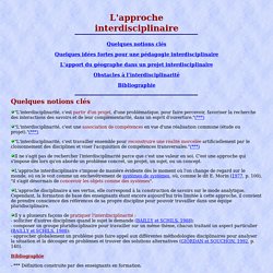 L'approche interdisciplinaire