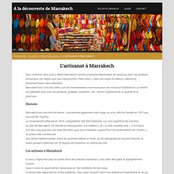 L'artisanat à Marrakech