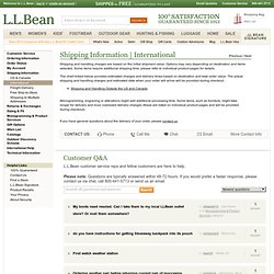 Bean: International Shipping