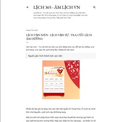 Lịch Vạn Niên - Lịch Vạn Sự - Tra Cứu Lịch Âm Dương