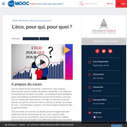 MOOC : L'éco, pour qui, pour quoi ?