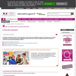 L'éducation prioritaire - Ministère de l'éducation nationale