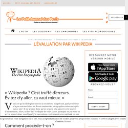 L’évaluation par Wikipedia : faire écrire les élèves sur Wikipédia
