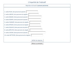 L'imparfait de l'indicatif