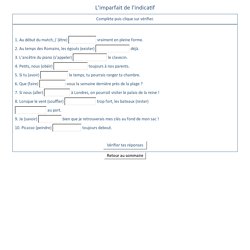 L'imparfait de l'indicatif