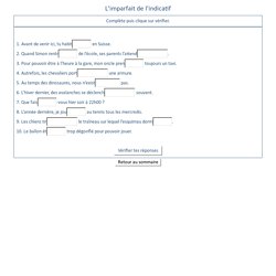 L'imparfait de l'indicatif