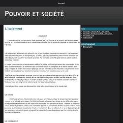 L'isolement - Pouvoir et société