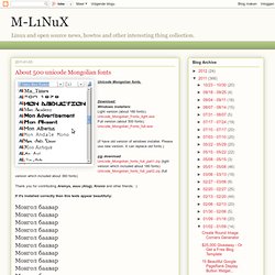 About 500 unicode Mongolian fonts