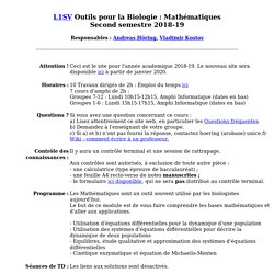 L1SV - Mathématiques pour la Biologie
