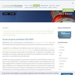 La certification ISO 45001