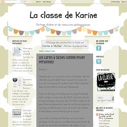 La classe de Karine: Cartes à tâches