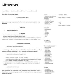 la contraction de texte - Litteratura