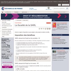 La fiscalité de la SARL