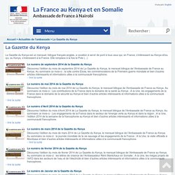 La Gazette du Kenya - La France au Kenya