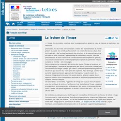 La lecture de l'image — Lettres