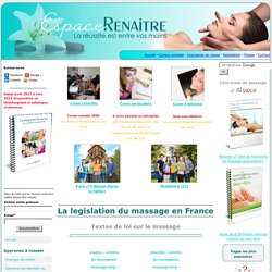Legislation massage en France