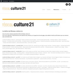 La lettre du Réseau culture 21
