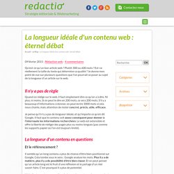 La longueur idéale d'un contenu web