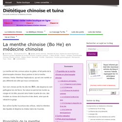 La menthe chinoise (Bo He) en médecine chinoise