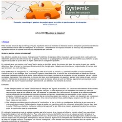 La mission d'entreprise