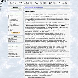 La page web de nlc - Rendement