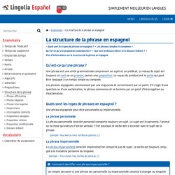 La phrase - Lingolia Espagnol