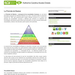 La Pirámide de Maslow