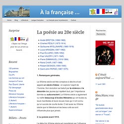 La poésie au 20e siècle « À la française …