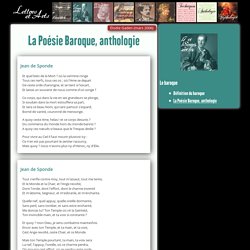 La Poésie Baroque, anthologie