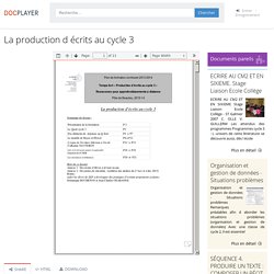 La production d écrits au cycle 3 - PDF - docplayer.fr