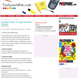 LA REGLE DES TROIS UNITES – Toutpourlebac.com