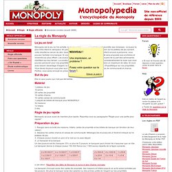 La règle du Monopoly (francs et euros)