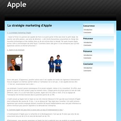 La stratégie marketing d'Apple