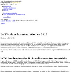 La TVA dans la restauration en 2015