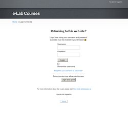e-Lab Courses: Login to the site