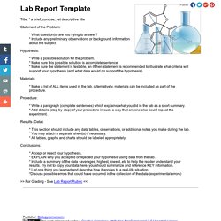 Lab Report Template