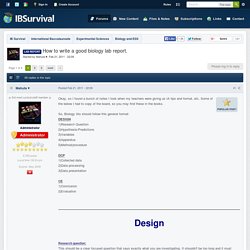 [Lab Report] How to write a good biology lab report. - Biology and ESS