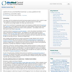 LabArchives and BioMed Central: a new platform for publishing scientific data