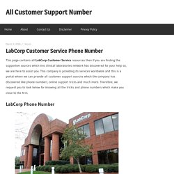 LabCorp Customer Service Phone Number