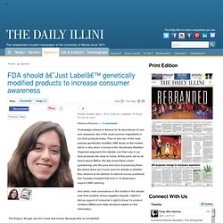 FDA should ‘Just Label’ genetically modified products to increase consumer awareness