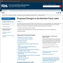 Labeling & Nutrition > Proposed Changes to the Nutrition Facts Label