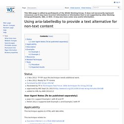 Using aria-labelledby to provide a text alternative for non-text content - WCAG WG