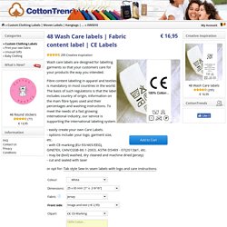 48 Étiquettes de Composition textile