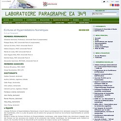 Laboratoire PARAGRAPHE [EA349] - Ecritures et Hypermédiations Numériques