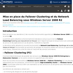 Mise en place du Failover Clustering et du Network Load Balancing sous Windows Server 2008 R2