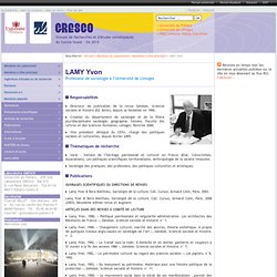 LAMY Yvon - Laboratoire GRESCO - Groupes de recherches et d’études sociologiques de Centre Ouest - EA 3815 - Université de Poitiers