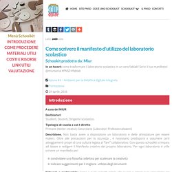 MIUR - Schoolkit: Come scrivere il manifesto d'utilizzo del laboratorio scolastico