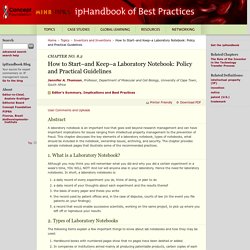 How to Start–and Keep–a Laboratory Notebook: Policy and Practical Guidelines