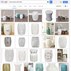 lacey ceramic stool white